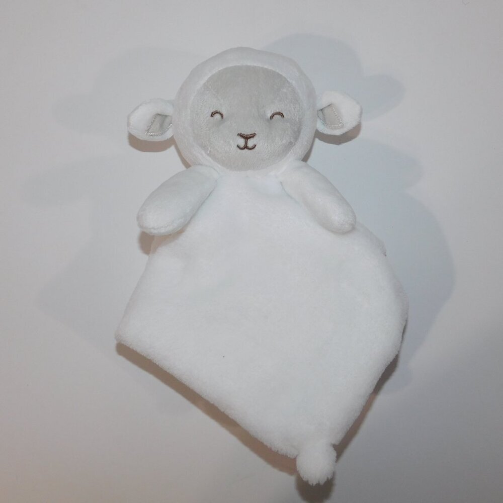 Gerber White Lamb Sheep Plush Security Blanket Baby Lovey Nunu Soother Comforter - Picture 6 of 6